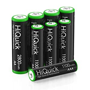 Cargador de batería inteligente HiQuick de 8 bahías con baterías recargables  AA y AAA, carga rápida para el hogar y baterías de 2800 mAh, paquete de 4  1100 mAh : Precio Guatemala